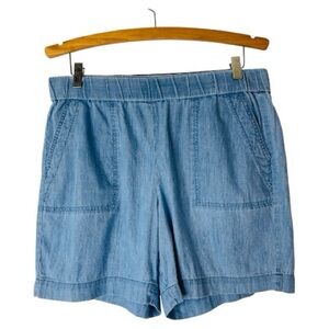 Talbots blue chambray coastal preppy pull on shorts medium